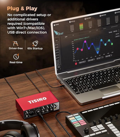 TISINO Audio Interface 24Bit/192kHz, USB Audio Interface - Image 6