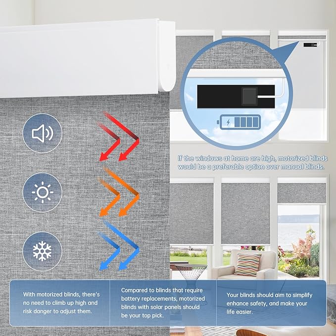 DENFOON Motorized Blinds with Remote control, Custom Blackout Smart Blinds - Image 4