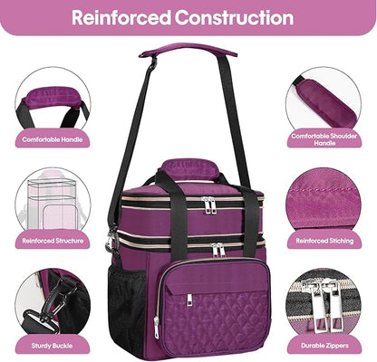GLENKEY Expandable Insulated Lunch Box, Double Deck Lightweight Large Lunch Bag - Image 4