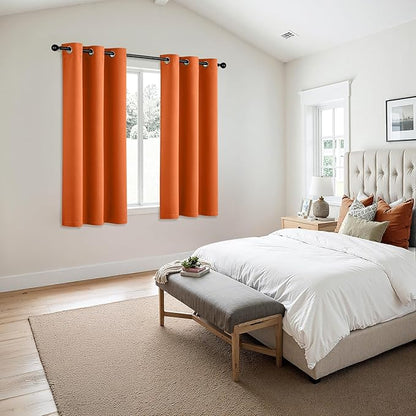 MIULEE Orange Blackout Curtains - Image 6