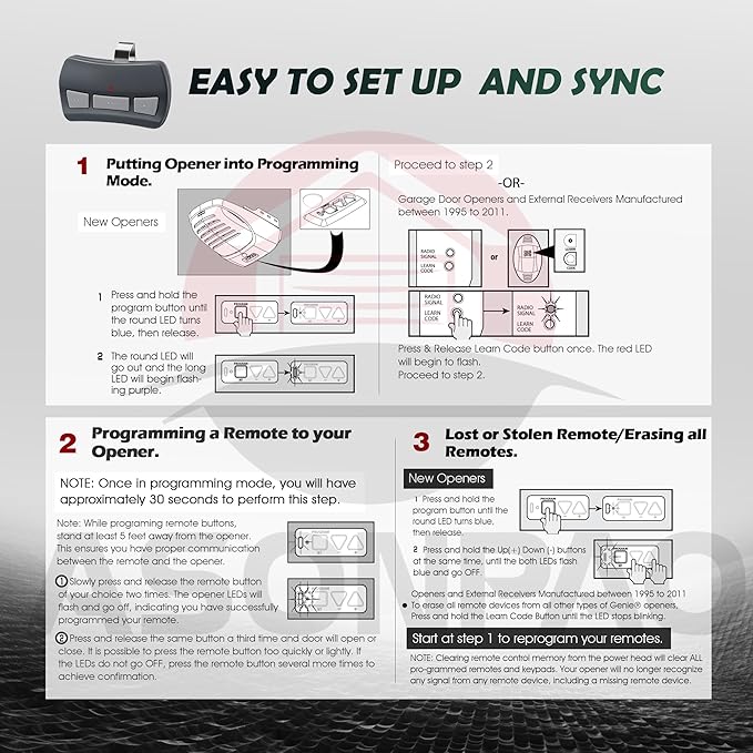 2X GITR-3 Genie Garage Door Opener Remote Intellicode, 10-Year-Warranty - Image 8