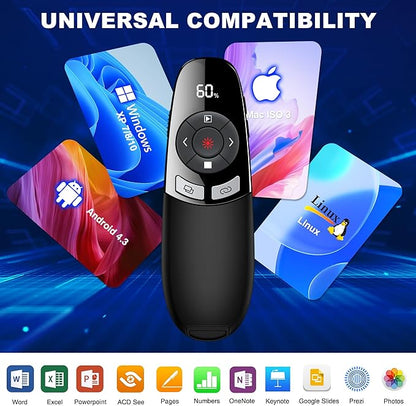 Rechargeable Presentation Clicker Wireless Presenter Remote w Laser Pointer - Image 6
