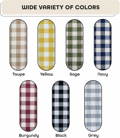 ACHIM Buffalo Check Tier Pair Curtain Set, 58 x 24 in, Light Filtering | Light-Filtering Fabric, Tier Panel, and Printed Pattern: Fabric Panels Add Light Control, Decorative Pattern, and Finished