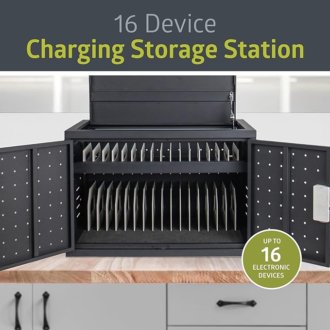 Pearington 16 Device Portable Table Top Charging and Storage Cabinet - Image 2