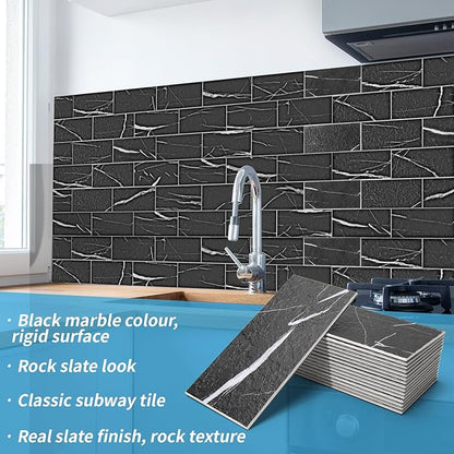 Art3d 102-Piece Faux Stone Peel and Stick Backsplash Tile, Waterproof Thick PVC - Image 2