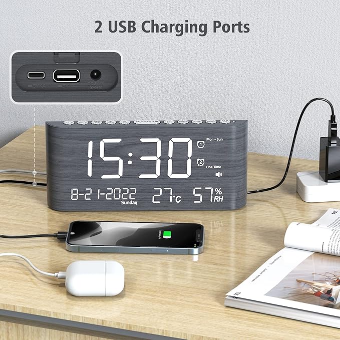 Mesqool Digital Alarm Clock, - Image 6