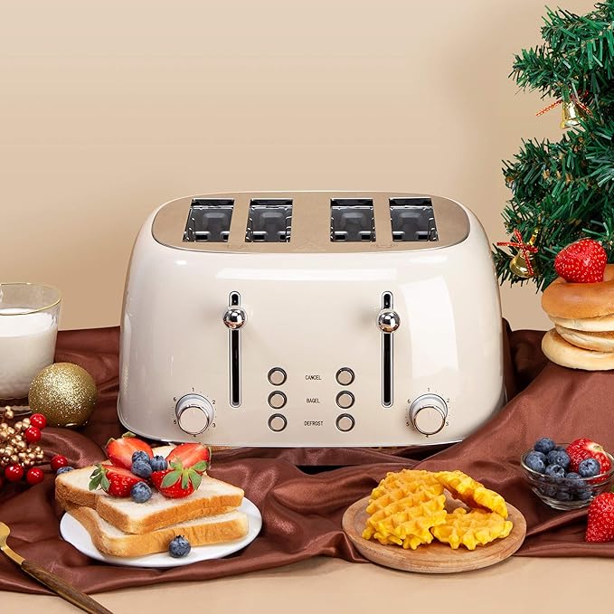4 Slice Toaster Roter Mond Retro Stainless Steel - Image 7