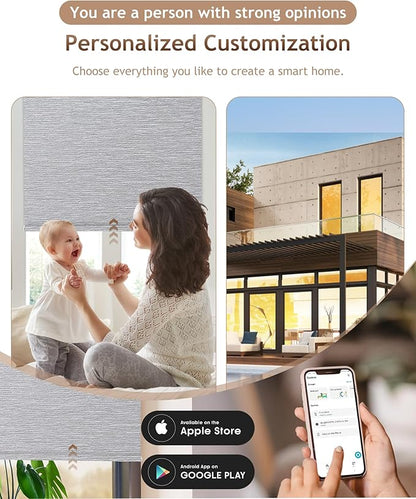 Kincmo Motorized Blinds with Remote, 100% Blackout Motorized Roller Shades Work - Image 2