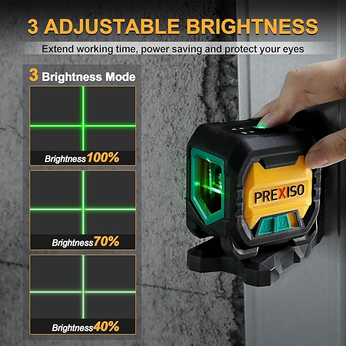 PREXISO Laser Level with 47 Inch Tripod, IP54 Rechargeable 65Ft Green Cross - Image 2
