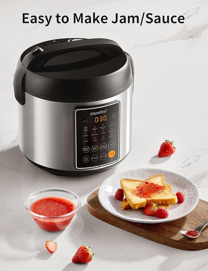 COMFEE' Rice Cooker, 14-in-1 Stainless Steel Multi Cooker, Slow Cooker - Image 5