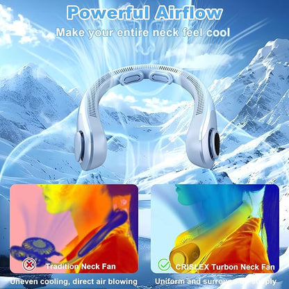 Portable Neck Fan that Blow Cold Air, LED Display, Rechargeable Hands-Free - Image 4