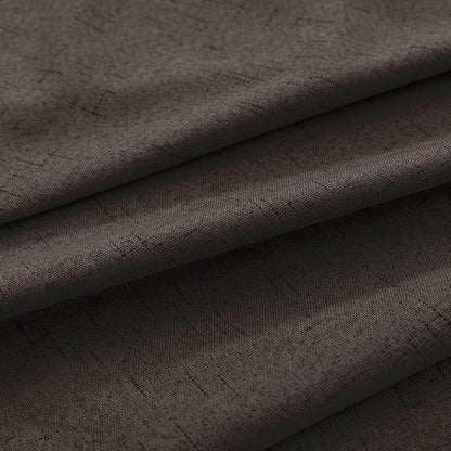 KOUFALL Brown Curtains Blackout 2 Panels, Dark Chocolate Linen Pleated Black - Image 8