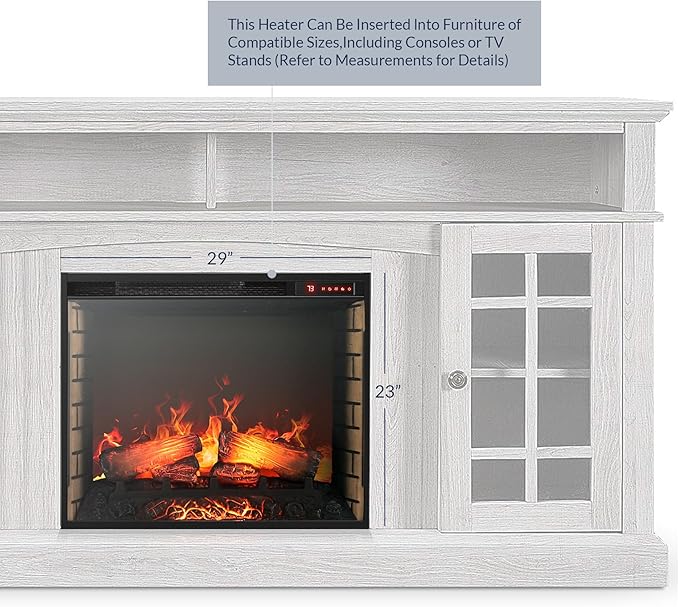 BELLEZE 28" Electric Fireplace, 1500 W 5000 BTU Space Heater - Image 6