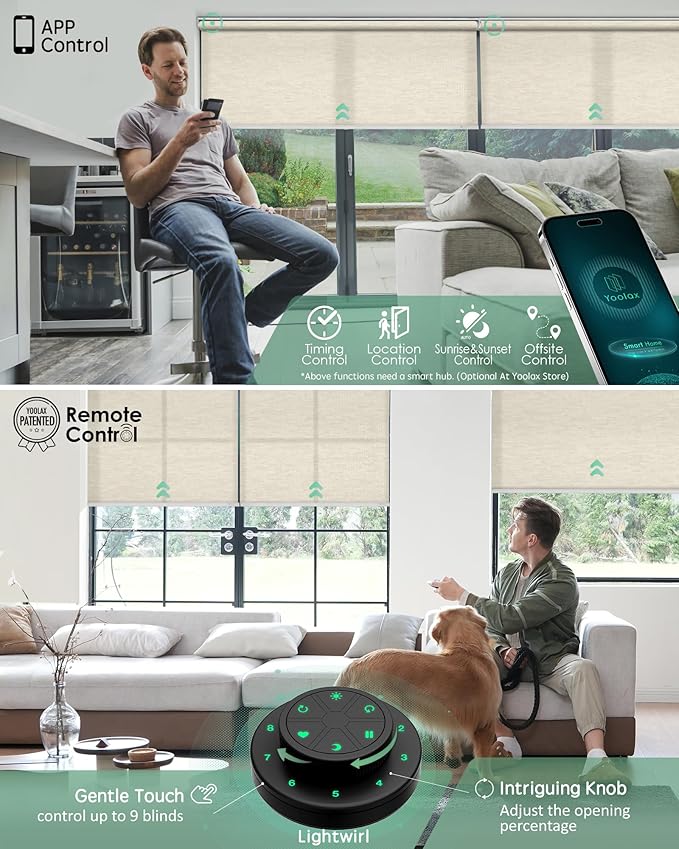 Yoolax Motorized Blinds with Remote, Smart Blinds - Image 3