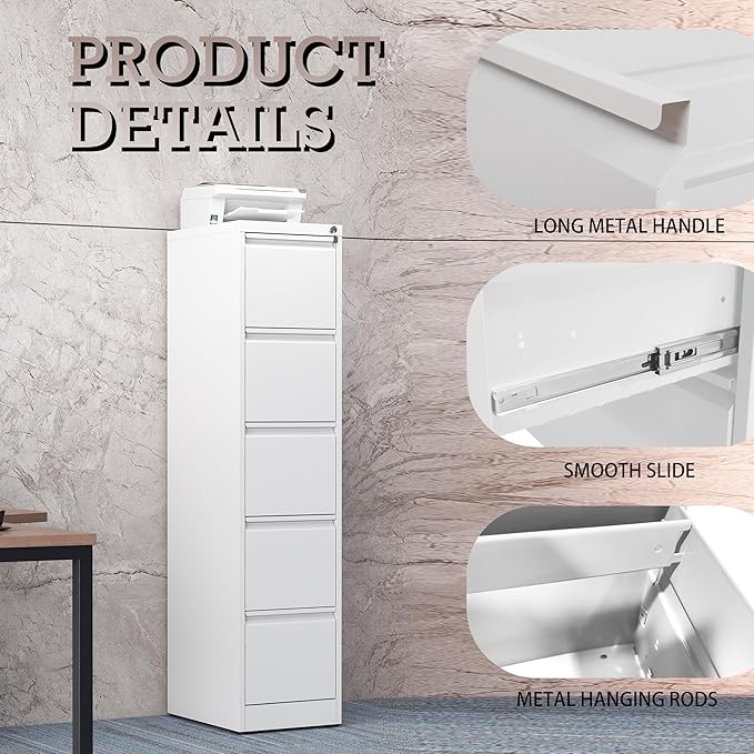 5 Drawer Vertical File Cabinet - Image 4