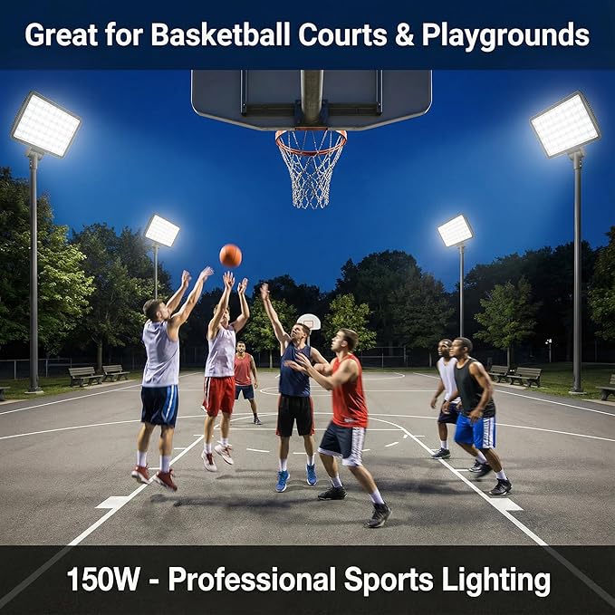 XXBSAZ 150W LED Flood Light Outdoor, High Output Plug-in & Hardwired Security - Image 7
