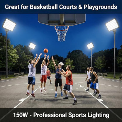 XXBSAZ 150W LED Flood Light Outdoor, High Output Plug-in & Hardwired Security - Image 7