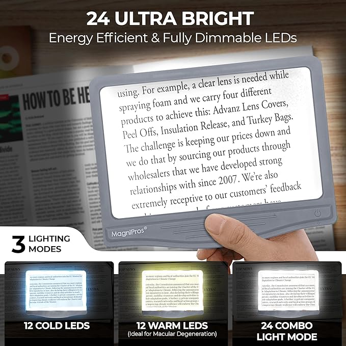 MAGNIPROS Patented 5X LED Page Magnifier - Image 3