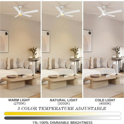 SMAAIR Smart Ceiling Fan with Light, 60inch Indoor and Outdoor ceiling fan with - Image 2