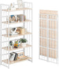 4NM No Assembly 5 Tiers Folding Bookshelf, 59.4" H Foldable Storage Shelves by 4NM