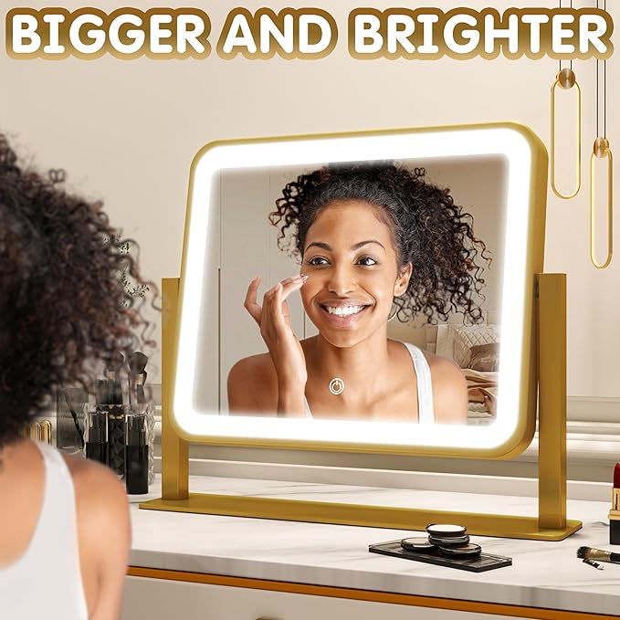 FENNIO Vanity Mirror with Lights 14x12 Inch - Image 4