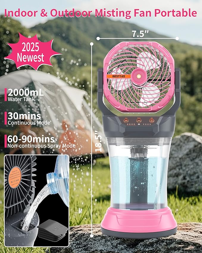 WESTTREE Portable Misting Fan - Image 3