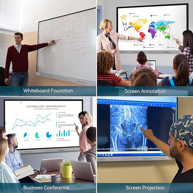 HKMLC Smart Board Elite Dual 75 Inch, Interactive Whiteboard 4K UHD Built-in - Image 3