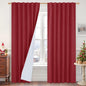 LAMIT Red 100% Blackout Linen Curtains, 84 Inch Linen Textured Living Room by LAMIT