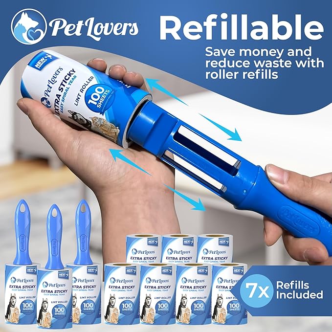 PetLovers Extra Sticky Lint Roller Mega Value Set 1000 Sheets - Image 4