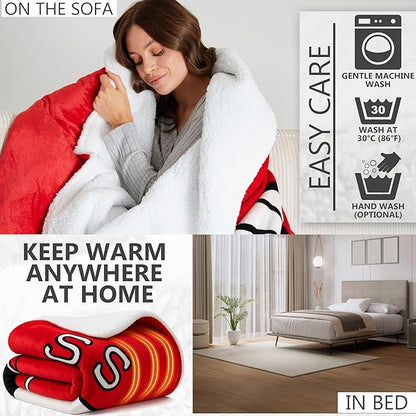 Peanuts Snoopy Heated Blanket Electric, Queen Size Luxurious Fleece Blanket - Image 4