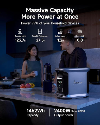 AMPACE Andes 1500 Power Station 2400W Solar Generator - Image 3