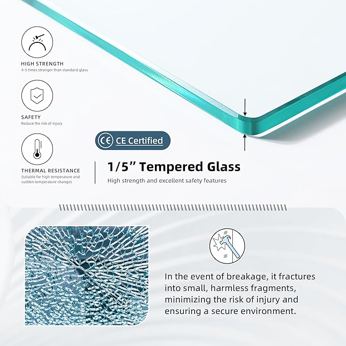Goodyo Fixed Shower Door 34" X 72" Clear Tempered Glass Shower Screen Panel - Image 3
