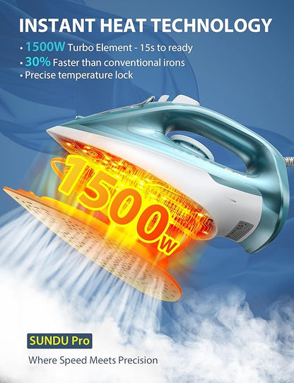 Steam Iron for Clothes - 1500W Iron - Image 6