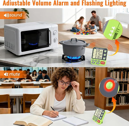 MOSTRUST Digital Dual Kitchen Timer, 3 Channels Countdown Triple Timer - Image 3