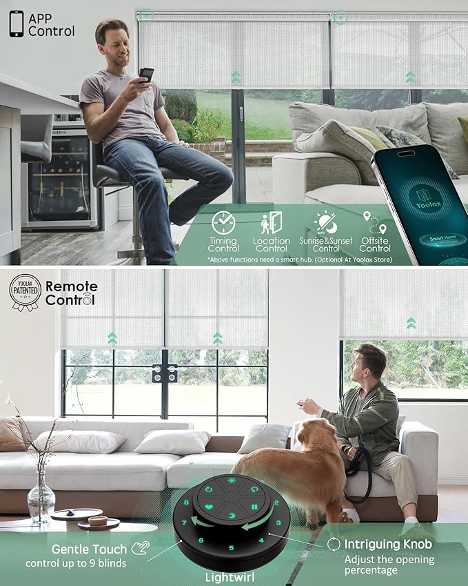 Yoolax Motorized Solar Shades, Flame Resistat Smart Blinds - Image 3