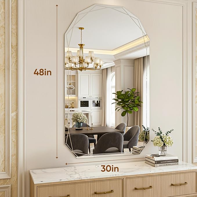 Suidia Bathroom Mirror, Frameless Bathroom Mirror - Image 3