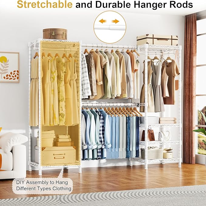 Ulif E7 Heavy Duty Garment Rack, Clothes Organizer and Storage Rack - Image 3