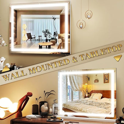 ROLOVE 23x18 Inch Lighted Vanity Mirror, 3-Color Dimmable LED & Touch Control - Image 5