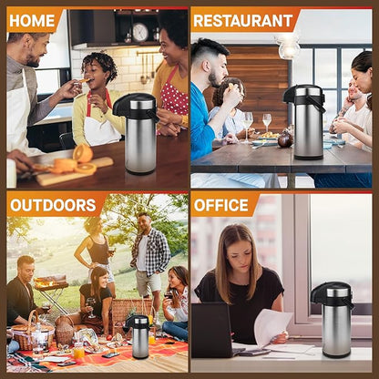 VONDIOR Airpot Coffee Dispenser - 176 oz Insulated Stainless Steel Coffee - Image 7