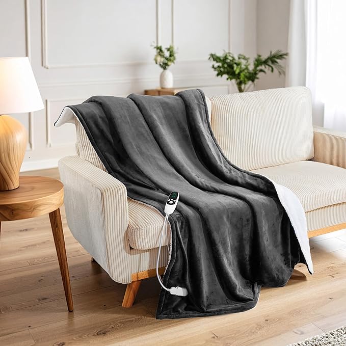 Heated Blanket Electric Luxurious Fleece Throw Blanket, 9 Heat Settings & 12H - Image 5