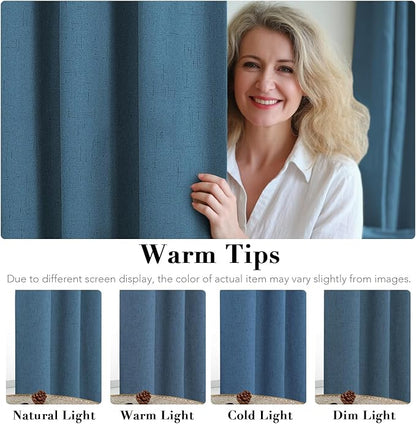 H.VERSAILTEX Linen Blackout Curtains Durable Thick Textured Linen Look 100% - Image 5