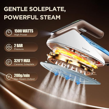 Newbealer Steam Generator Iron, 1500W Turbo Steamer - Image 2
