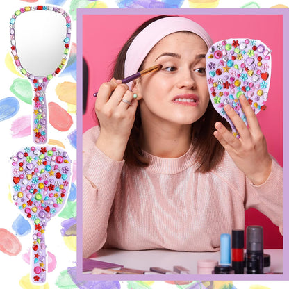 24 Pcs Handheld Mirror DIY Decorate Your Own Mermaid Princess Mirror for Princess Birthday Party Favors Crafts Mermaid Game Decorations Supplies