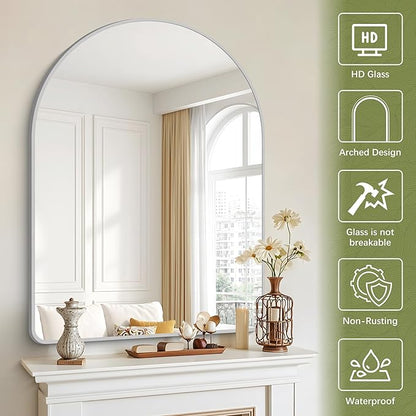 Arched Wall Mirror for Bathroom, Wall Mounted Mirror, Living Room, Vertically - Image 3
