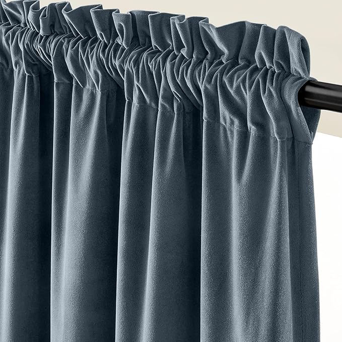 Lazzzy Velvet Blackout Extra Long Curtains Thermal Insulated Room Window Drapes - Image 2