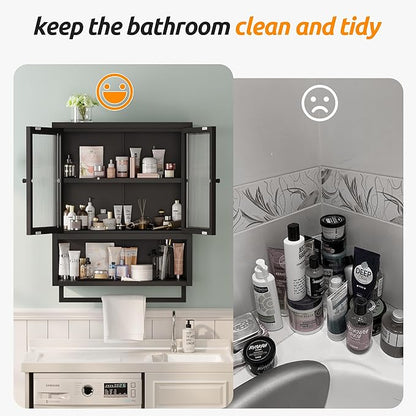 Bathroom Wall Cabinet, Over The Toilet Space Saver Storage Cabinet, Medicine - Image 6