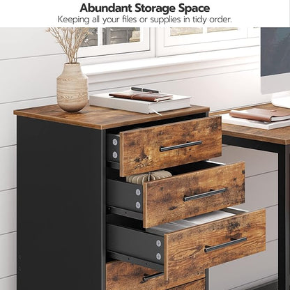 HOOBRO 7-Drawer File Cabinet, Wooden Office Cabinet - Image 5