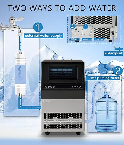 Commercial Ice Maker Machine, 100lbs/24H Stainless Steel 45pcs Under Counter - Image 4