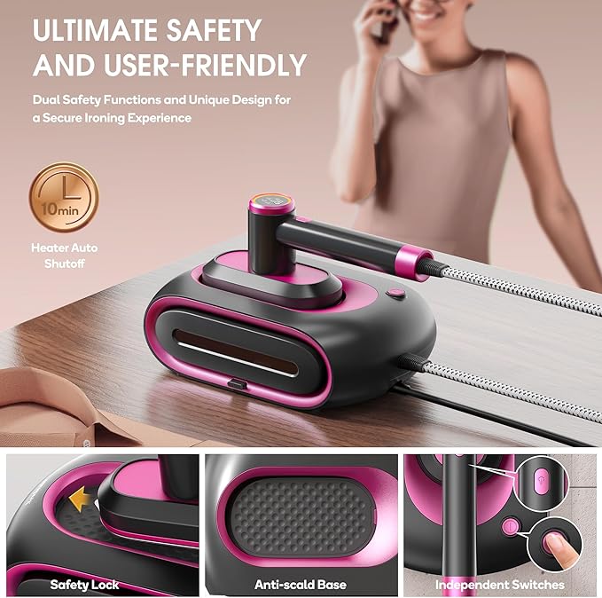 Newbealer 2In1 Pro Steam Station Iron, 1550W Turbo 3-level Steam & 3 Dry Heat - Image 8