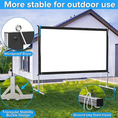Projector Screen and Stand, JWSIT 110 inch Outdoor Movie Screen-Upgraded 3 - Image 4